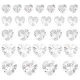 5 Style Cubic Zirconia Pointed Back Cabochons, Grade A, Faceted, Heart, Clear, 5~9x5~9x3~5.2mm, 80pcs/box