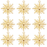 50Pcs Alloy Pendants, Sun, Golden, 28.2x24.8x2.5mm, Hole: 2mm