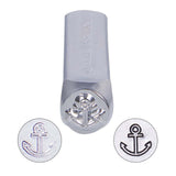 Iron Metal Stamps, for Imprinting Metal, Wood, Leather, Anchor Pattern, 64.5x10x10mm