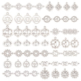 DIY Findings Kits, Including Tibetan Style Alloy Links & Pendants, Chakra Theme, Antique Silver, 84pcs/set