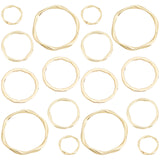 32Pcs 4 Style Alloy Linking Rings, Round Ring, Light Gold, 16~29x16~37x1.5~3mm, Inner Diameter: 13~33mm, 8pcs/style