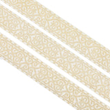 Ethnic Style Embroidery Polyester Ribbon, Clothing Accessories, Floral Pattern, Light Yellow, 2 inch(50mm), about 7.66 Yards(7m)/Bundle