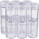 Plastic Bead Containers, Seed Beads Containers, Column, Clear, 4.3x4.4cm, Capacity: 40ml, 12pcs/box