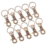 Antique Bronze Iron Swivel Snap Hooks Clasps with Key Rings for Craft, 63x25mm, about 10pcs/bag