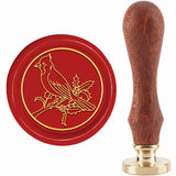 Brass Wax Seal Stamp with Handle, for DIY Scrapbooking, Bird Pattern, 3.5x1.18 inch(8.9x3cm)