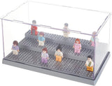 3-Tier Acrylic Minifigure Display Cases, Dustproof Building Block Display Box, fot Action Figure Toys Storage, Gray, Finish Product: 27x13.7x16cm, about 8pcs/set