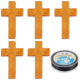 DIY Cross Necklace Making Kit, Including Maple Wood Pendants, Waxed Polyester Cords, BurlyWood, Pendants: 20Pcs/set