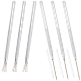 6Pcs 2 Style Carving Craft Stainless Steel 7 Pin Feather Wire Texture Pro Needle Pottery Tools, Polymer Clay Sculpture Tool, Stainless Steel Color, 13~15.5x0.6~c0.65m, 2 style, 3pcs/style, 6pcs