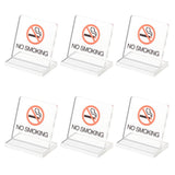 Transparent Acrylic No Smoking Table Signs, Reminder Board, Clear, 30.5x51x52.5mm