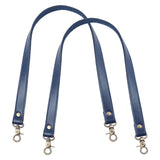 Genuine Leather Shoulder Strap, with Iron Findings and Alloy Findings, for Bag Straps Replacement Accessories, Midnight Blue, 60.5x2x0.35cm, Clasp: 32.5x21.5x6.5mm