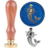 Brass Wax Seal Stamp with Handle, for DIY Scrapbooking, Skull Pattern, 3.5x1.18 inch(8.9x3cm)