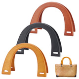 6Pcs 3 Style Wooden U-Shaped Bag Handles, Bag Replacement Part, Arch, Mixed Color, 12x17x0.9cm, Hole: 6~17.5x6~6.5mm, 2pcs/style