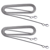 2Pcs Alloy Snake Chain Bag Strap, with Clasps, for Bag Replacement Accessories, Platinum, 110cm