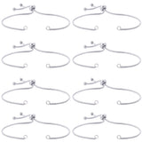 8Pcs Adjustable 304 Stainless Steel Link Bracelet Making, Slider Bracelets, Fit for Connector Charms, Stainless Steel Color, 9 inch(23cm), 1.5mm, Hole: 2.5~3mm