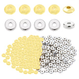 600Pcs 2 Colors CCB Plastic Spacer Beads, Flat Round, Platinum & Light Gold, Mixed Color, 5x1.5mm, Hole: 1.2mm, 300pcs/color