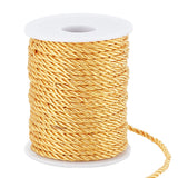 3-Ply Polyester Twisted Cords, Milan Cord, with Spool, Gold, 3mm, about 32.81 Yards(30m)/Roll