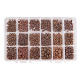 Alloy Spacer Beads, Mixed Shapes, Red Copper, Plastic Box: 16.5x10.8x3cm, about 30pcs/compartment, 540pcs/set