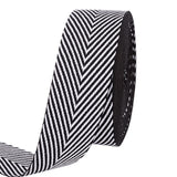 Polyester Twill Tape Ribbon, Herringbone Ribbon, Garment Accessories, Black, 1-5/8 inch(40mm)