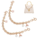 2Pcs Alloy Enamel Flower & Rainbow Charm Purse Strap Extenders, with Iron Chain, Purse Making Supplies, Mixed Color, 25cm
