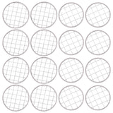 16Pcs 2 Style Tinplate Frog Lid Insert with Square Grids, Flower Arranging Supplies, Platinum, 68.5~84x1.5~2mm, 8pcs/style