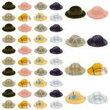48Pcs 8 Style Cloth Cap Crafts Decoration, for DIY Jewelry Crafts Earring Necklace Hair Clip Decoration, Mixed Color, 3.5~3.7x1.2~1.35cm, 6pcs/style
