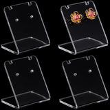 12Pcs Organic Glass Earring Display Stands, Jewelry Display Holder for Earring Storage, Rectangle, Clear, 4.1x3.5x2.5cm