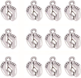 Tibetan Style Zinc Alloy Charms, Baby Foot, Antique Silver, 14x10.5x2mm, Hole: 2mm