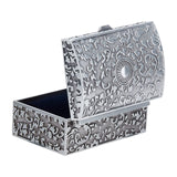 Aluminum Alloy Jewelry Box, Rectangle, Antique Silver, 8x6.15x4.05cm