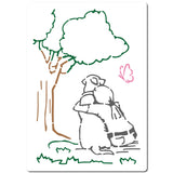 PET Plastic Hollow Out Drawing Painting Stencils Templates, Rectangle, Tree, 297x210mm