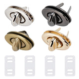 4 Sets 4 Colors Alloy Bag Twist Lock Clasps, Handbags Turn Lock, Oval, Mixed Color, 33x19x33mm, 1set/color