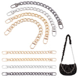 8Pcs 4 Colors Aluminum Curb Chains Bag Handles, with Alloy Clasps, for Bag Replacement Accessories, Mixed Color, 20cm, 2pcs/color
