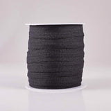 Flat Nylon Elastic Cord, For Hair Tie Making, Black, 15mm, about 30m/roll