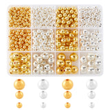 ABS Plastic Beads, Round, Golden Plated & Silver Plated, 13x10x2.2cm