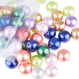Glass Pearl Beads, Round, Mixed Color, 12mm, about 100pcs/box