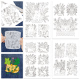 4 Sheets 11.6x8.2 Inch Stick and Stitch Embroidery Patterns, Non-woven Fabrics Water Soluble Embroidery Stabilizers, Cat Shape, 297x210mmm