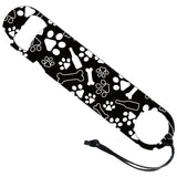 201 Stainless Steel Bottle Opener, with PU Leather Cord, Rectangle, Paw Print, 178x38x2mm