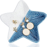 Ceramic Jewelry Plate, Storage Tray for Rings, Necklaces, Earring, Starfish, 144x150x13mm