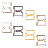 ® 8Pcs 4 Colors Zinc Alloy Bag Connector Anchor Buckles, Double D-shaped with Iron Screws, for Bag Strap Hanger, Mixed Color, 36.7x34x4.3mm, 2pcs/color