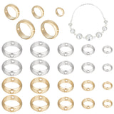 50Pcs 10 Styles Brass Beads Frames, Long-Lasting Plated, Round Ring, Mixed Color, 6~12x2.5~3mm, Hole: 1~1.2mm,  5pcs/style