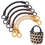 6Pcs 3 Colors Nylon Bag Handle, with Wood Beads, Purse Replacement Accessories, Mixed Color, 37cm, 2pcs/color