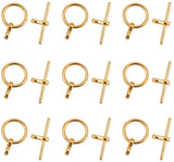 Tibetan Style Alloy Toggle Clasps, Donut, Golden, Donut: 12x1.5mm, Hole: 1.5mm, Bar: 8x19x1.5mm, Hole: 1.5mm, 20sets/box