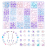 24 Style Transparent Acrylic Beads, Bead in Bead, Candy & Star & Flower, Mixed Color, 9~15x9~17x6~11.5mm, Hole: 2~2.5mm, 195pcs/box