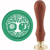 Brass Wax Seal Stamp with Handle, for DIY Scrapbooking, Tree of Life Pattern, 3.5x1.18 inch(8.9x3cm)