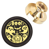 Halloween Golden Tone Wax Seal Brass Stamp Head, for Wax Seal Stamp, Ghost, 25x14.5mm