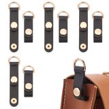 Imitation Leather Bag Suspension Clasp, with D-rings and Iron Snap Button, for Bag Replacement Accessories, Black, 9.4x1.5x0.9cm