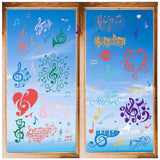 8 Sheets 8 Styles PVC Waterproof Wall Stickers, Self-Adhesive Decals, for Window or Stairway Home Decoration, Musical Note, 200x145mm, 1 sheet/style