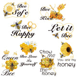 PVC Wall Sticker, Rectangle Shape, for Window or Stairway Home Decoration, Bees, 190x140mm, 8sheets/set