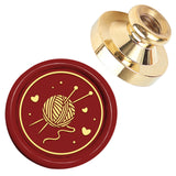 Golden Tone Wax Seal Brass Stamp Heads, for Wax Seal Stamp, Yarn Ball, 25x14.5mm