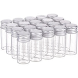 Glass Bottles, with Screw Aluminum Cap and Silicone Stopper, Empty Jar, Platinum, Clear, 5x2.2cm, Capacity: 10ml, 20pcs/box