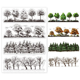 Custom PVC Plastic Clear Stamps, for DIY Scrapbooking, Photo Album Decorative, Cards Making, Tree, 160x110x3mm